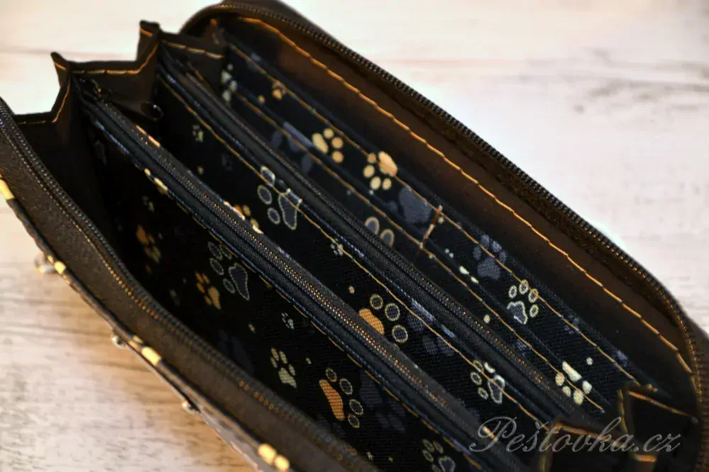Peštovka Zipová peněženka *zlatošedé tlapky*