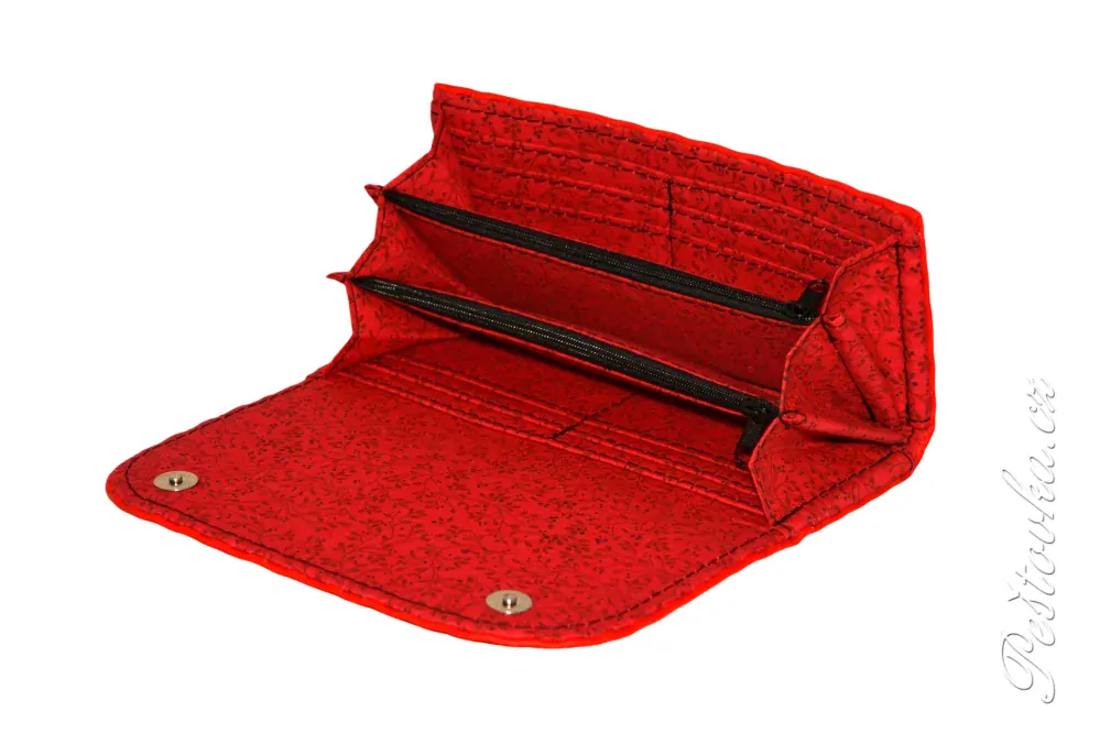 Peštovka Dámská elegantní peněženka *červená - uzlík*