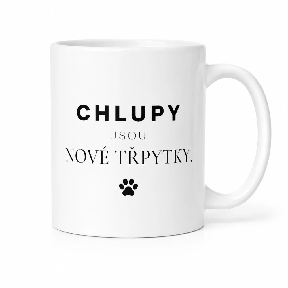 Hrnek bílý 330 ml *CHLUPY JSOU NOVÉ TŘPYTKY*