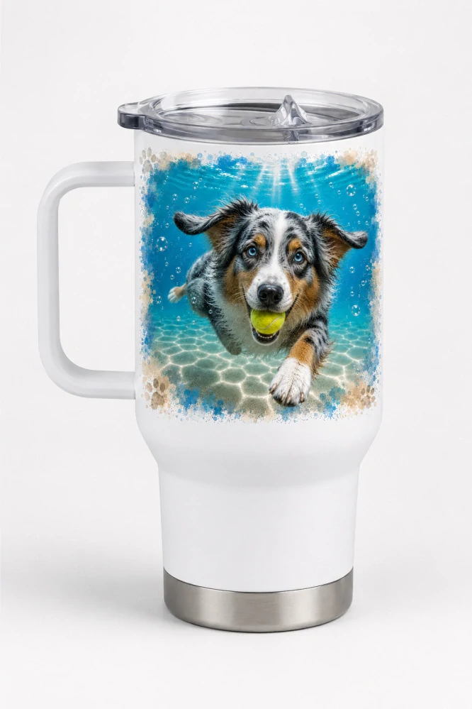 Peštovka Cestovní hrnek 450ml *BUBBLE DOG- australský občák*