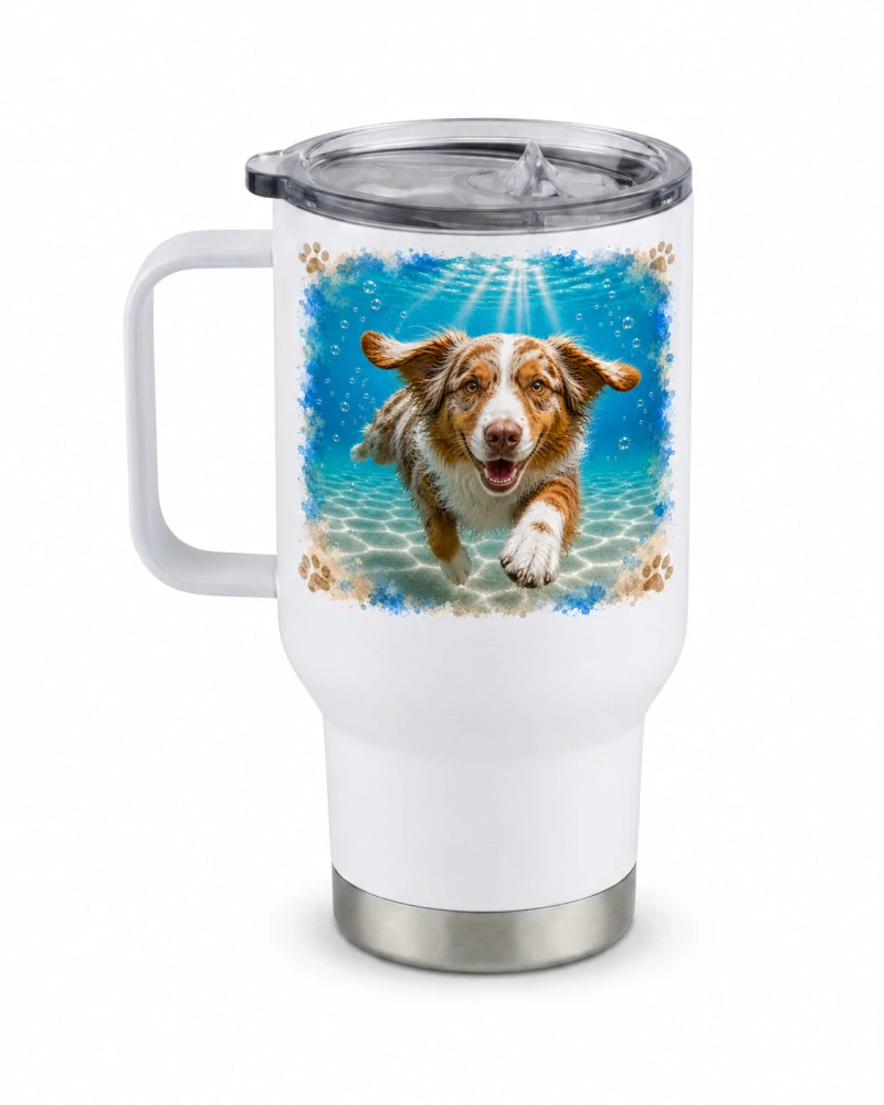 Peštovka Cestovní hrnek 450ml *BUBBLE DOG- australský občák*