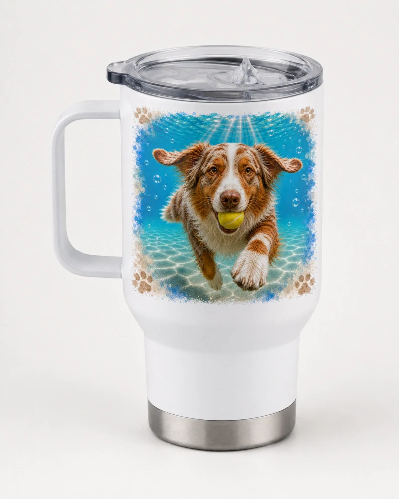 Peštovka Cestovní hrnek 450ml *BUBBLE DOG- australský občák*