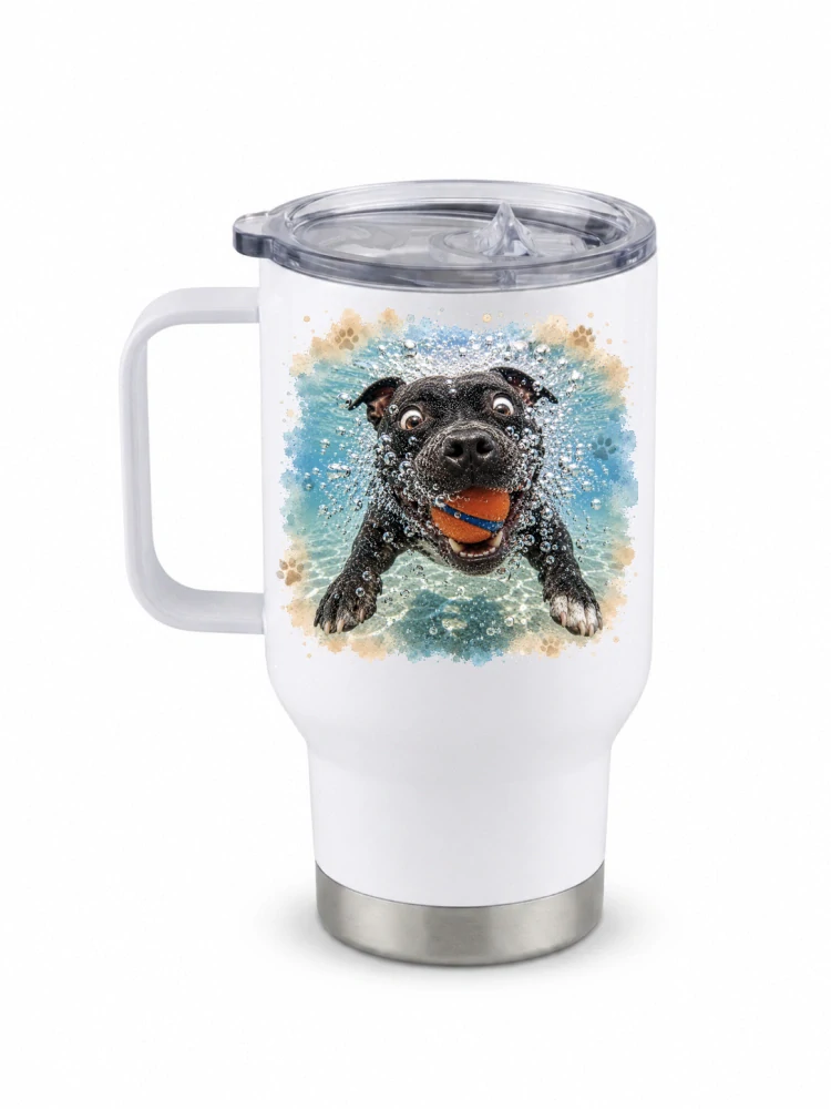 Peštovka Cestovní hrnek 450ml *BUBBLE DOG - STAFFBULL *