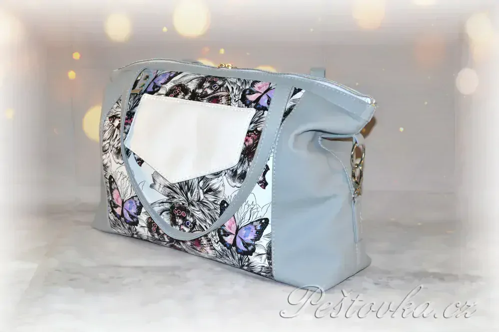 Peštovka - kabelka ANTONELLA *motýlkovo/šedá*