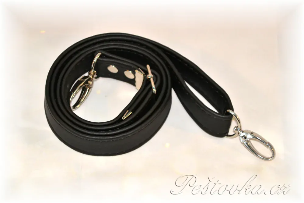 Peštovka - popruh ke kabelce *černý se stříbrnou*