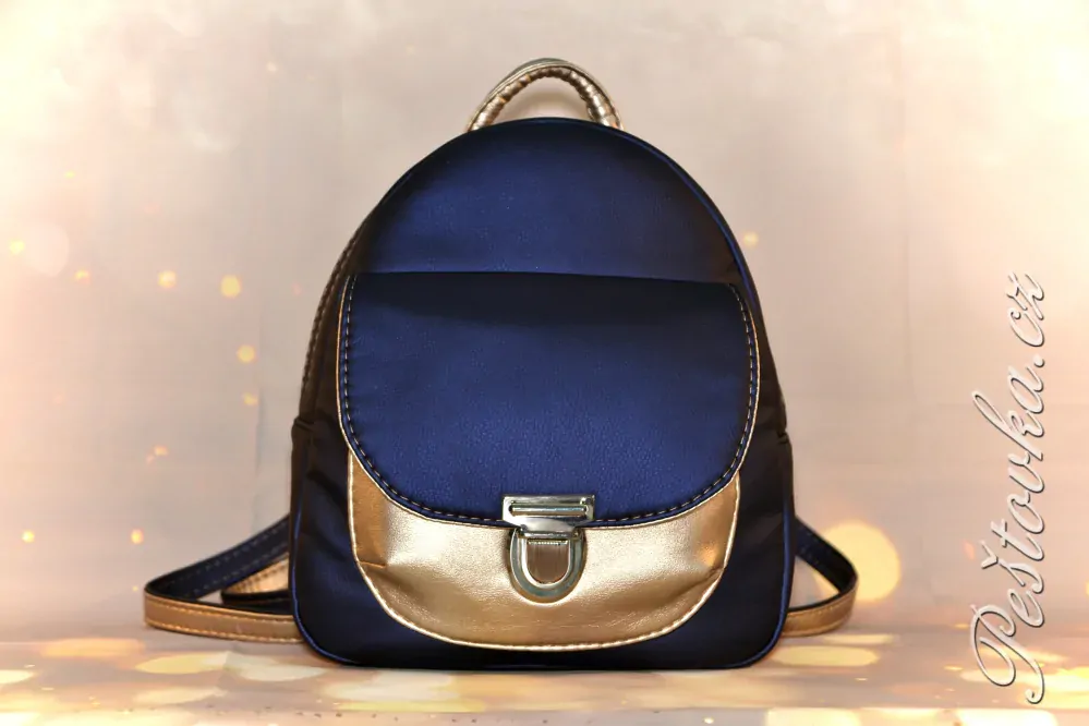 Peštovka - batůžek KISS *modrofialový se zlatou*