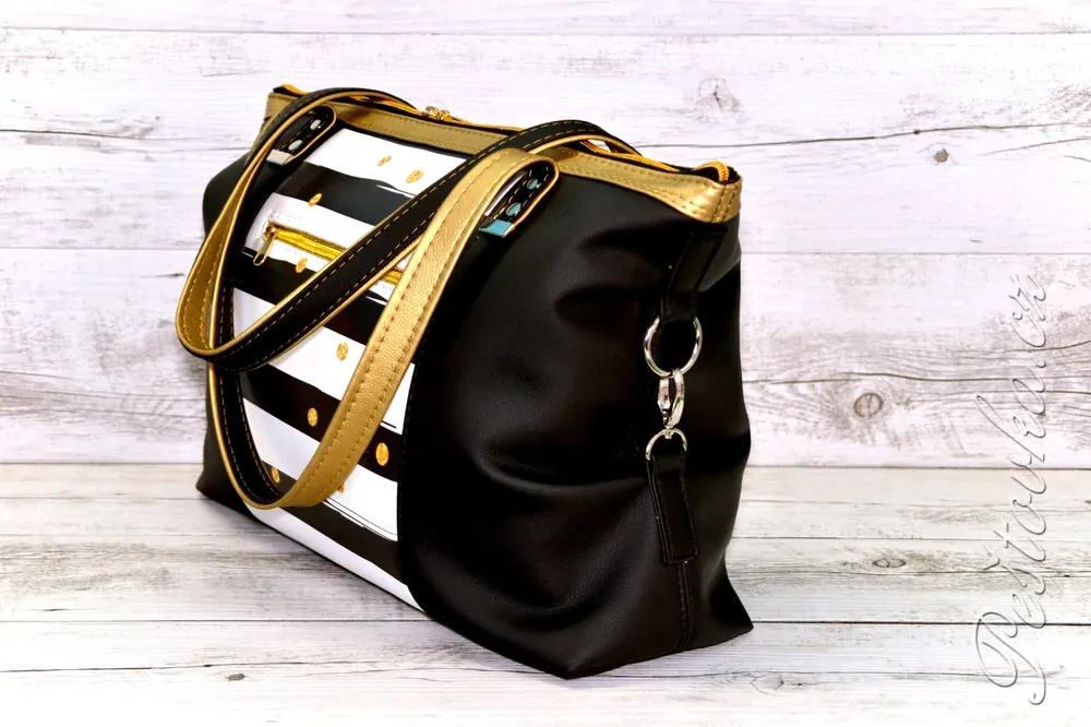 Peštovka - kabelka ANTONELLA *černo-zlatá*