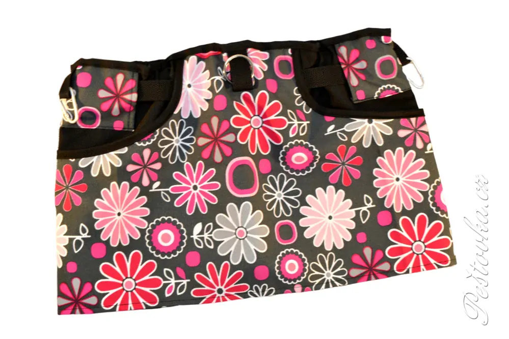 Peštovka Výcviková sukně *růžové květy na šedé*