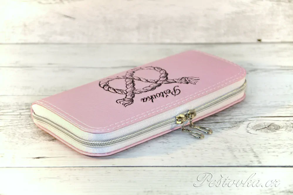 Peštovka Zipová peněženka *sv.růžová s provázkem*