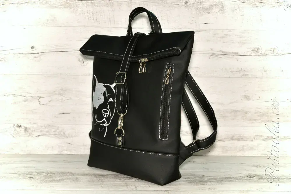 Peštovka Překlápěcí batoh Lucas *pitbull* černý