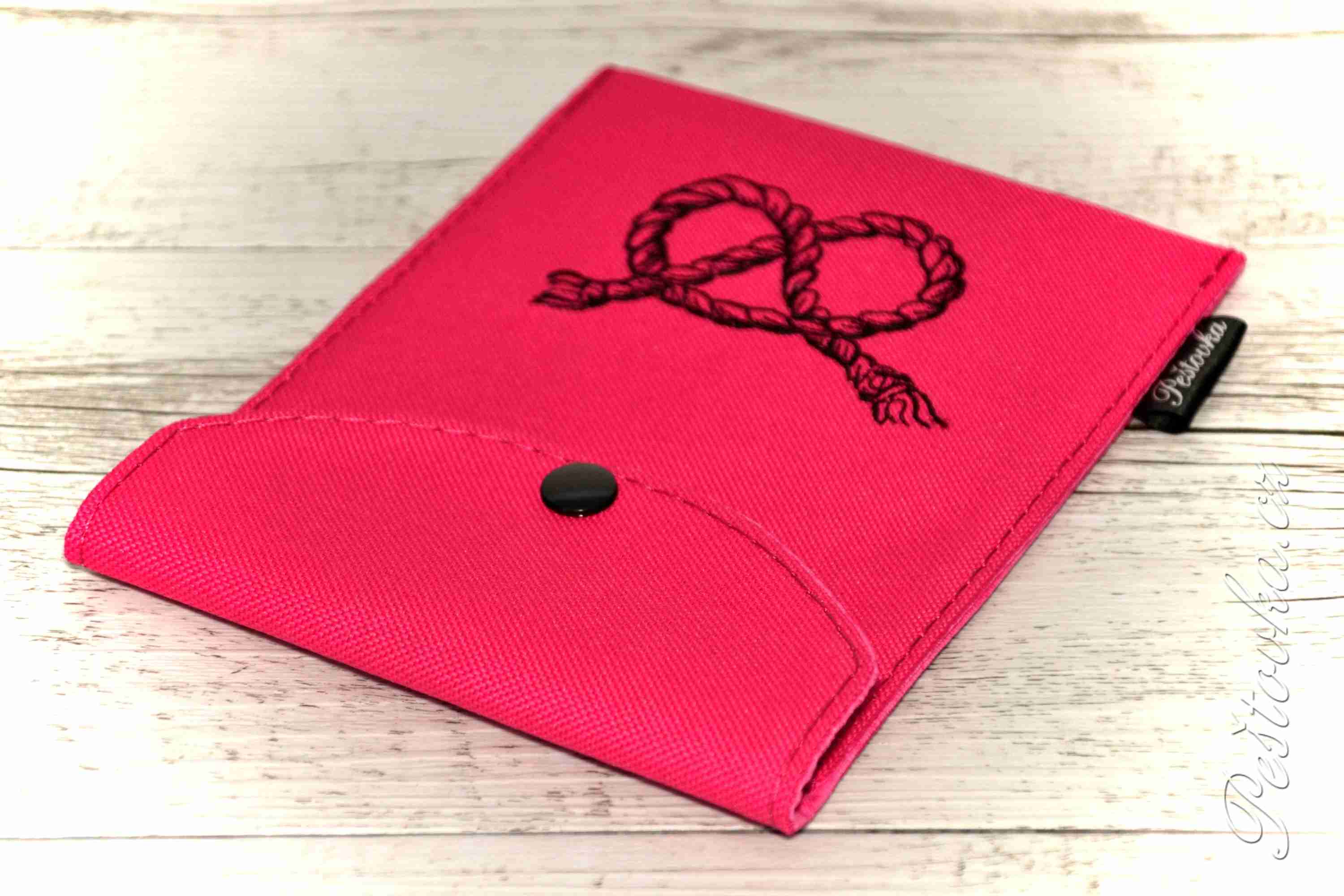 Peštovka - obal na očkovák - kapsička *růžový s provázkem*