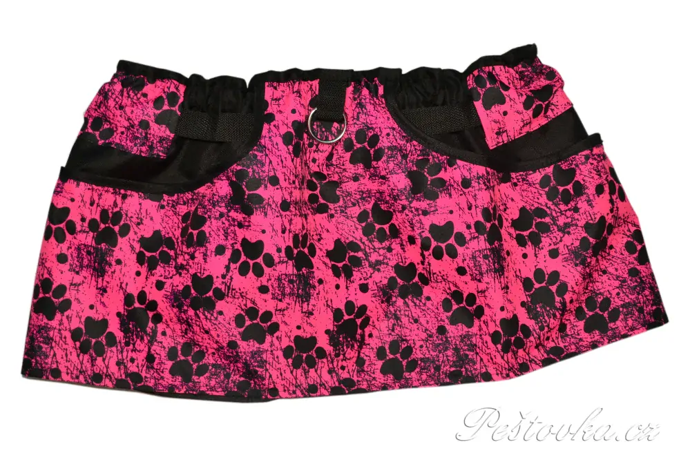 Peštovka Výcviková sukně *Tlapky fluo růžové*