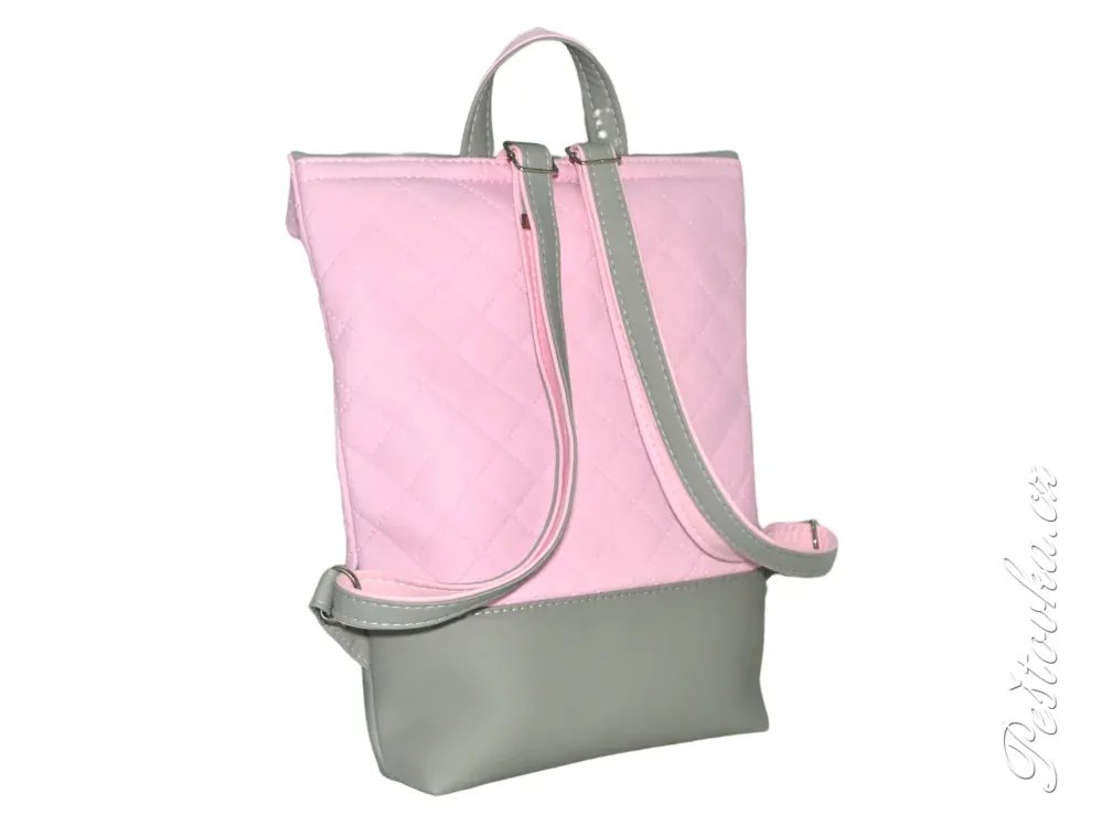 Peštovka Překlápěcí batoh Lucas *stafík* růžovo-šedý