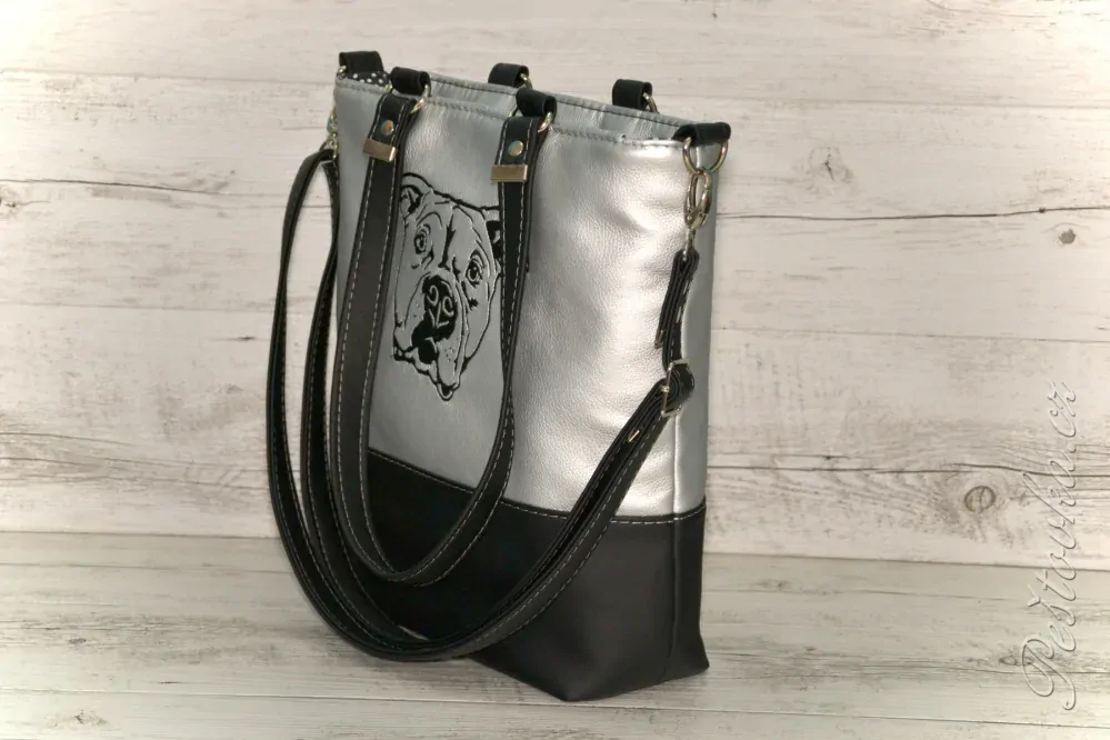 Peštovka - taška TALLBAG *černo-stříbrná se stafordem*