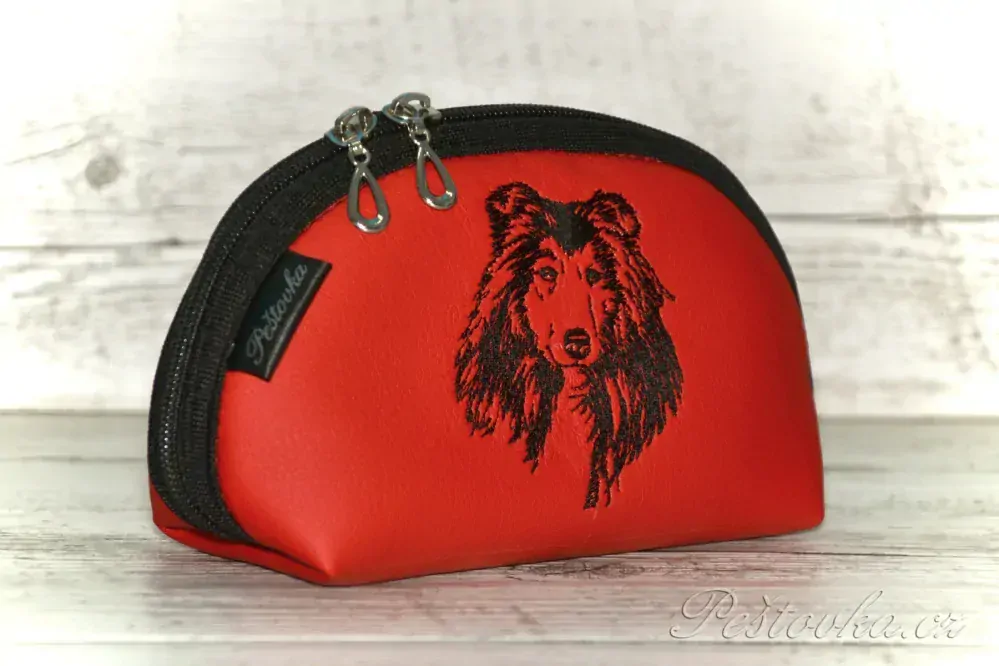 Peštovka - kosmetická taštčka RONDA *červená - kolie*