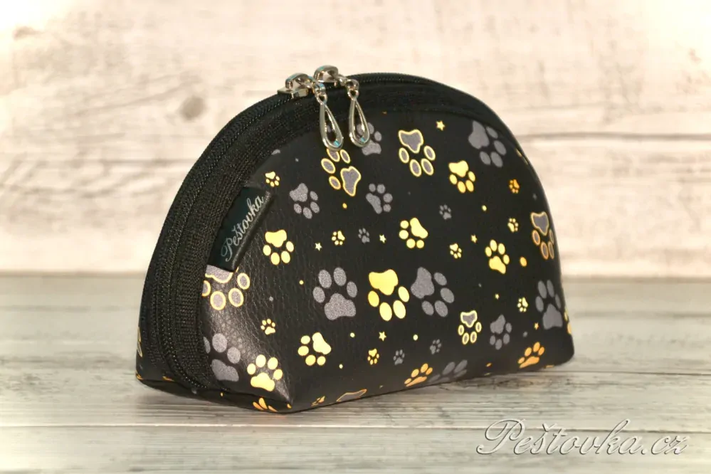 Peštovka - kosmetická taštčka RONDA *zlatošedé tlapky*