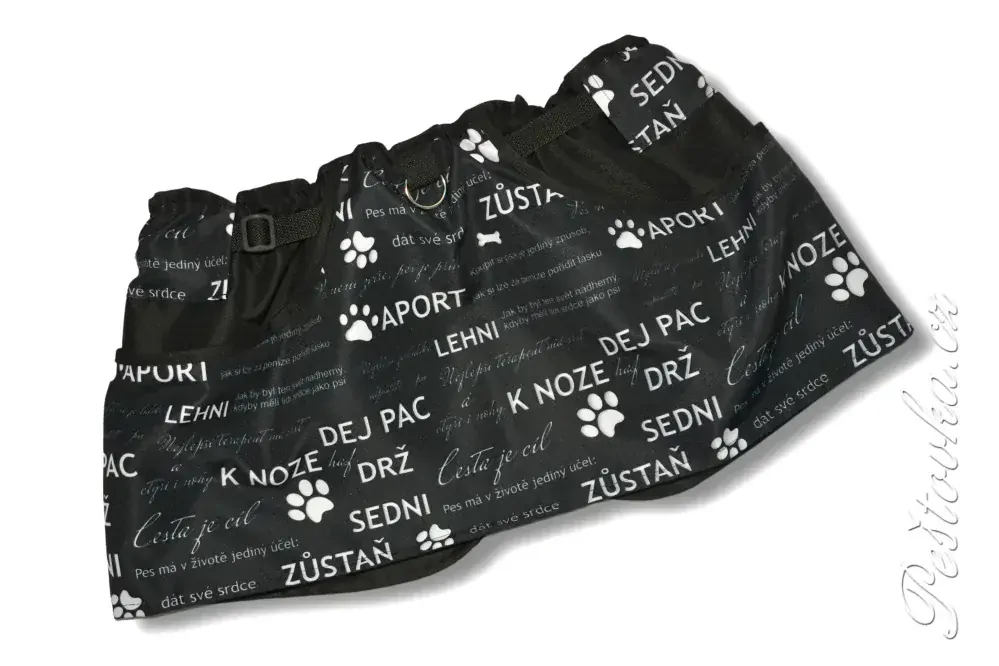 Peštovka Výcviková sukně *černobílé nápisy*