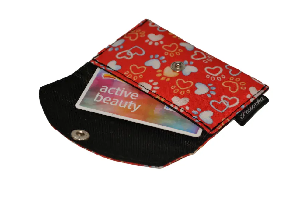 Peštovka - kapsička na karty *Paws - červená*