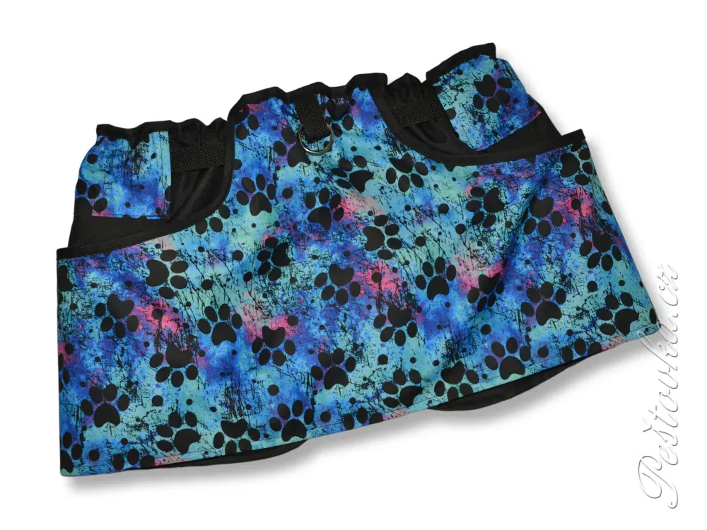 Peštovka Výcviková sukně *tlapky na modré duhové*