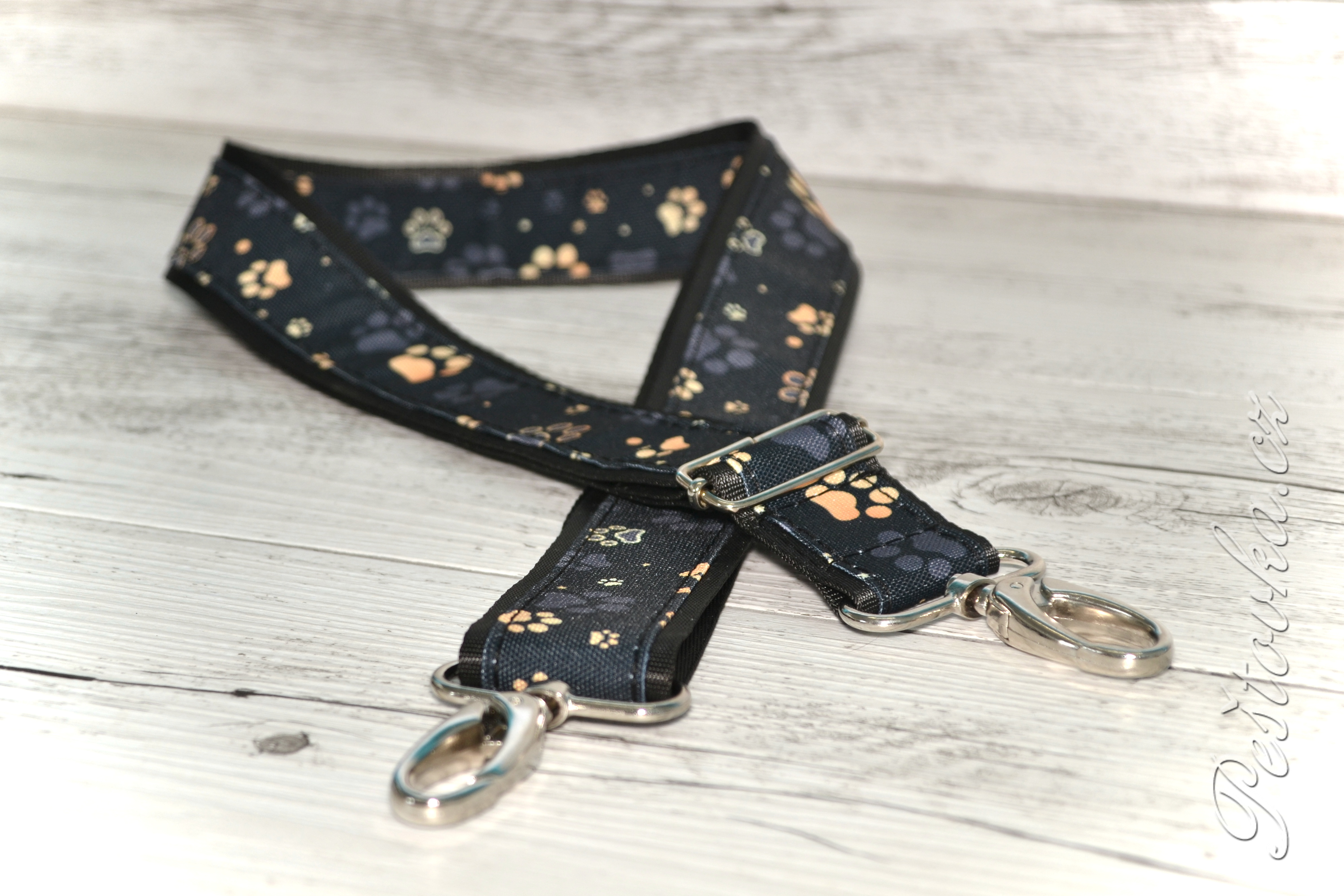 Peštovka - Náhradní barevný popruh ke kabelce * zlatošedé tlapky*