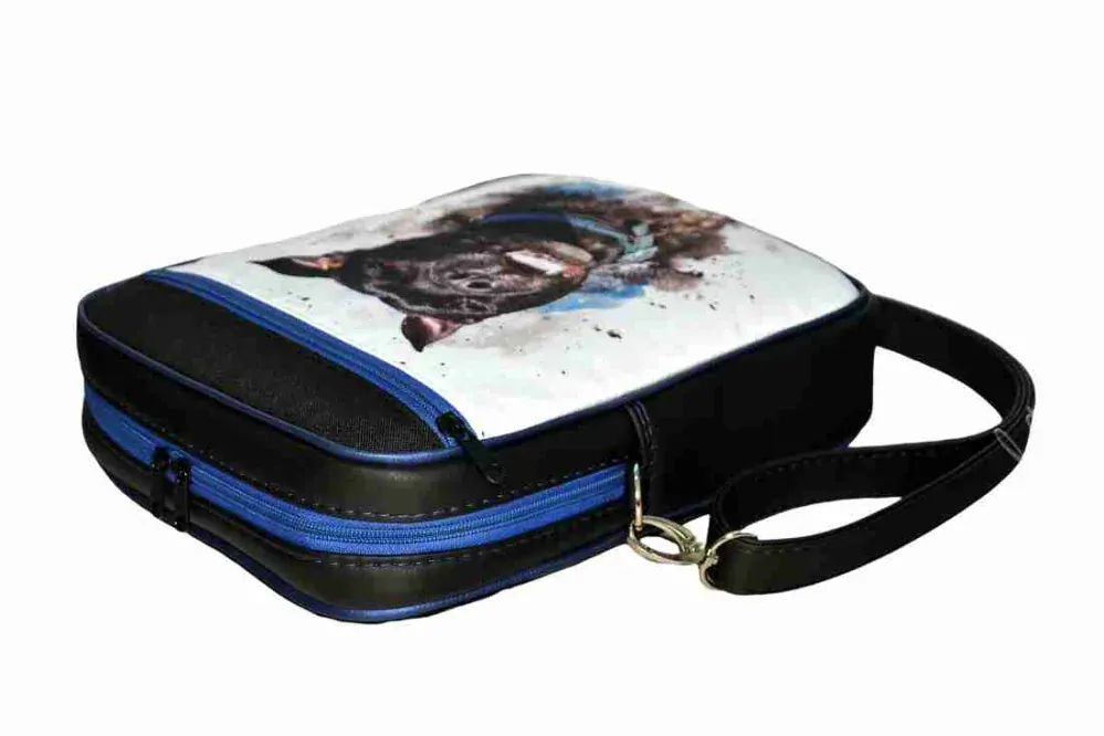 Peštovka pánská crossbody Oskar *černo-modrá se stafíkem*