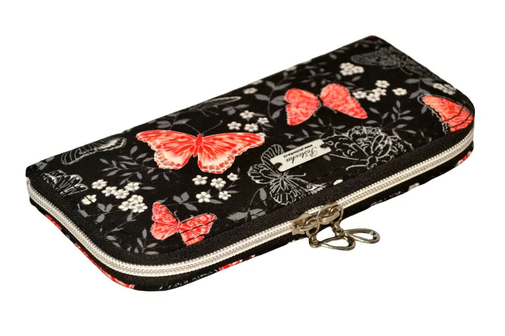 Peštovka Zipová peněženka *stříbrní motýlci*