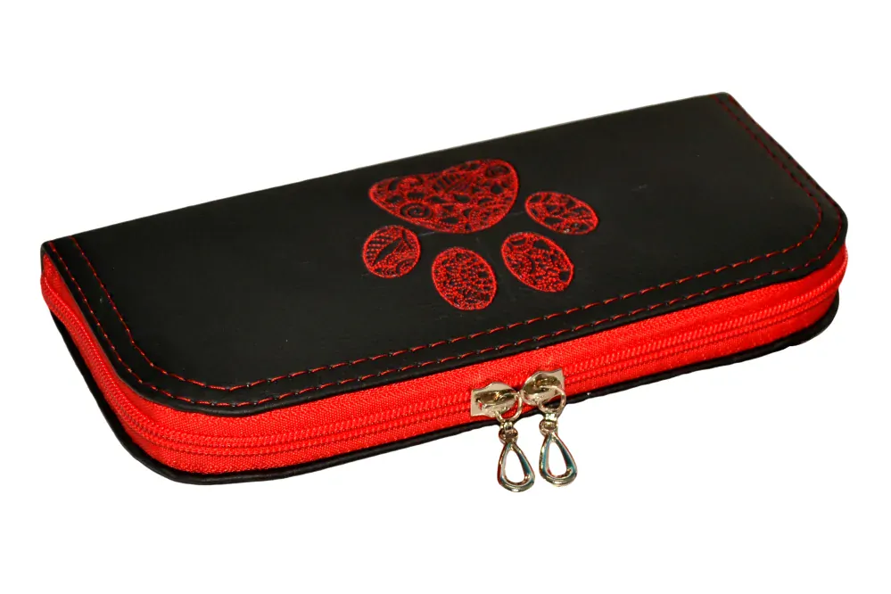 Peštovka Zipová peněženka *černá s výšivkou*