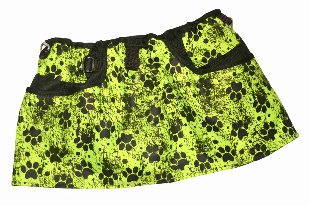 Peštovka Výcviková sukně *tlapky na svítivě zelené*