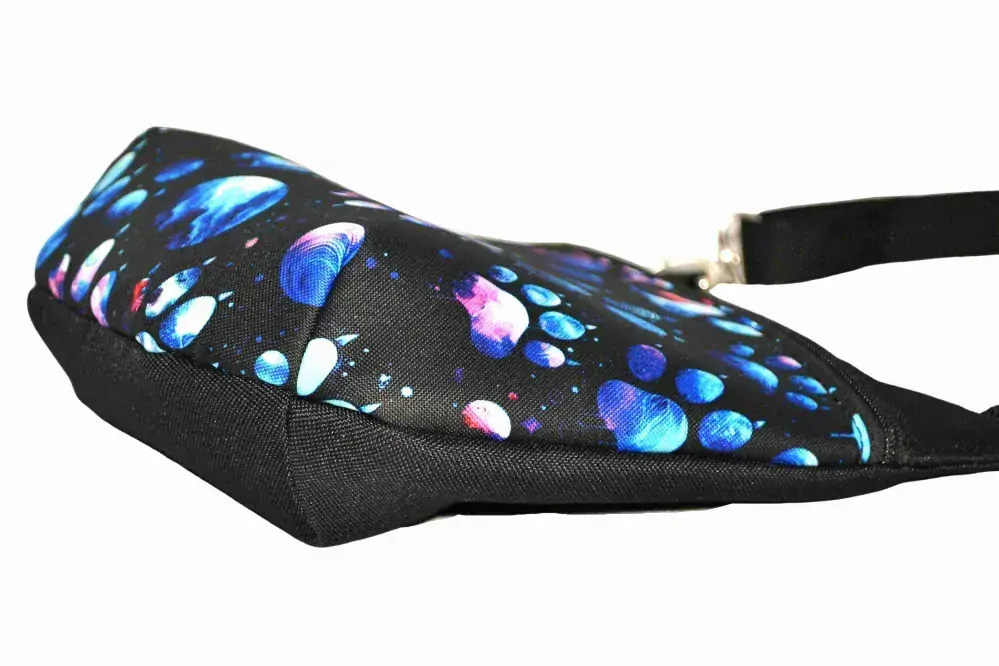 Peštovka - crossbody Alice *modré duhové tlapky*