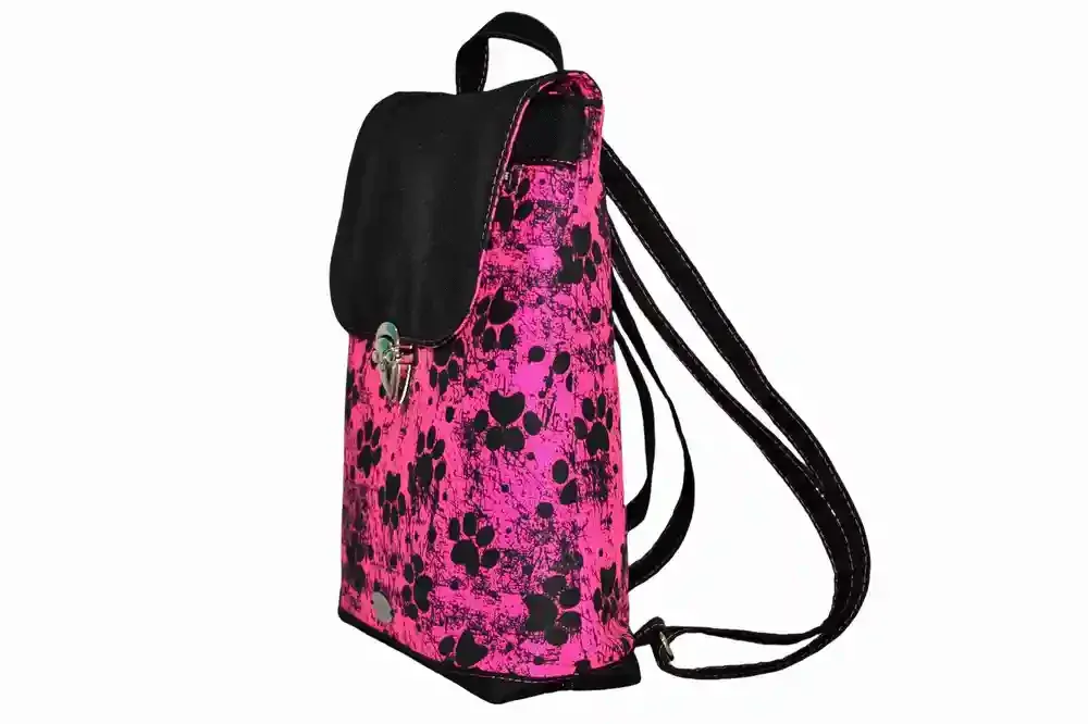 Peštovka městský batoh CITY BAG *Tlapky fluo růžové*