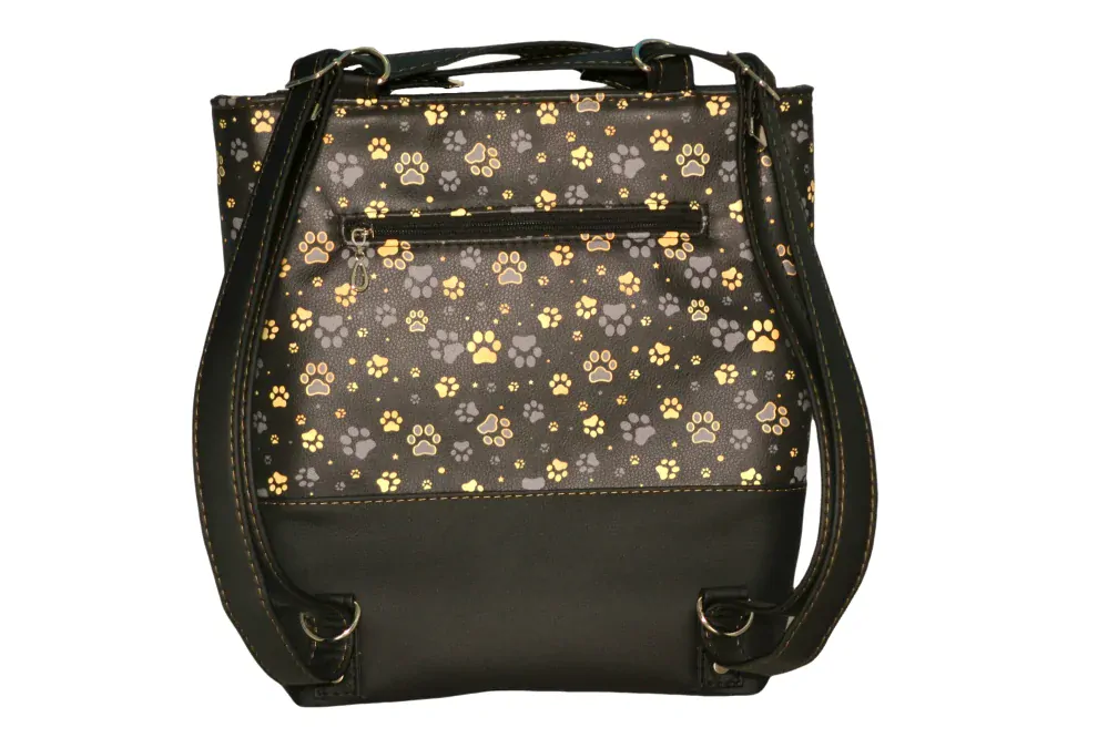 Peštovka - kabelko-batoh TALLBAG *zlato-šedé tlapky*