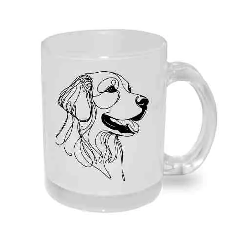 Hrnek skleněný MATNÝ 330 ml A+ barevný gradient *ZLATÝ RETRIEVER*