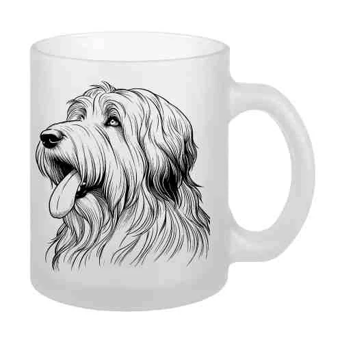 Hrnek skleněný MATNÝ 330 ml A+ barevný gradient *BEARDED KOLIE*