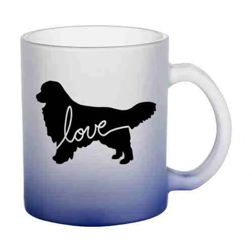 Hrnek skleněný MATNÝ 330 ml A+ barevný gradient *ZLATÝ RETRIEVER*