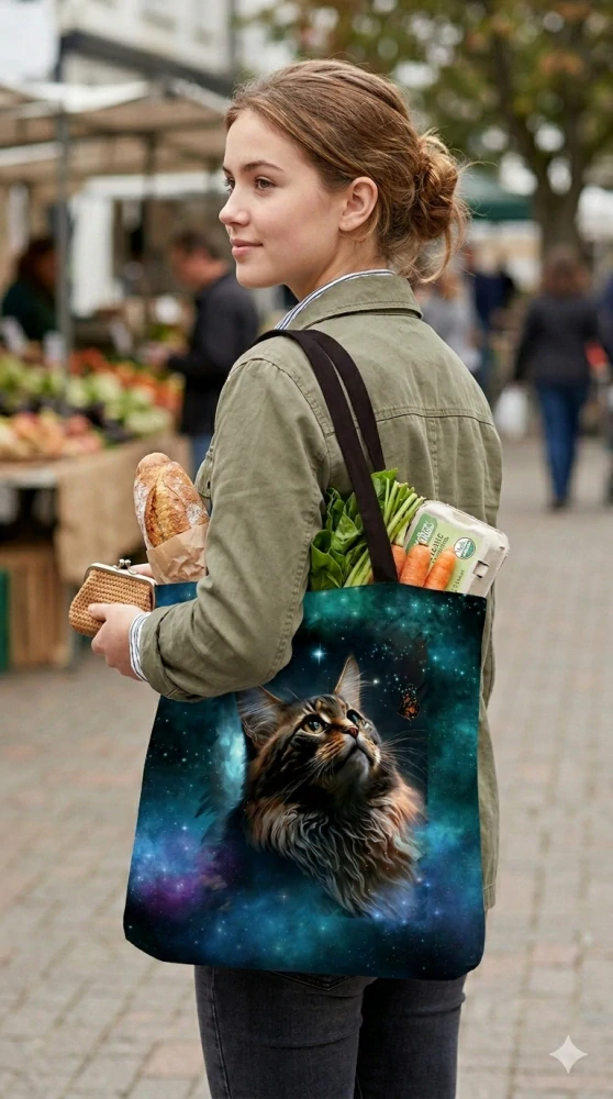 Peštovka Nákupní taška *KOČKA galaxy*
