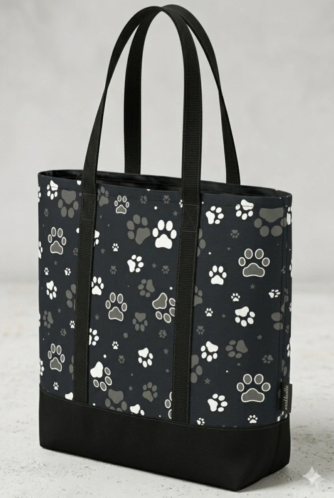 Peštovka Nákupní taška *BÍLO-ŠEDÉ TLAPKY*
