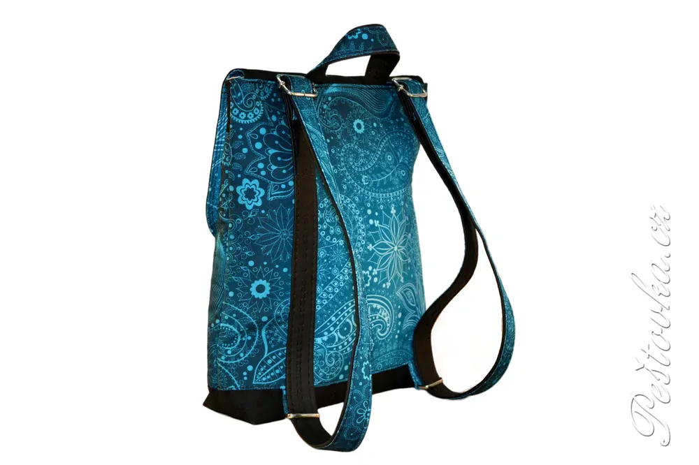 Peštovka městský batoh CITY BAG *abstrakce tyrkysová*