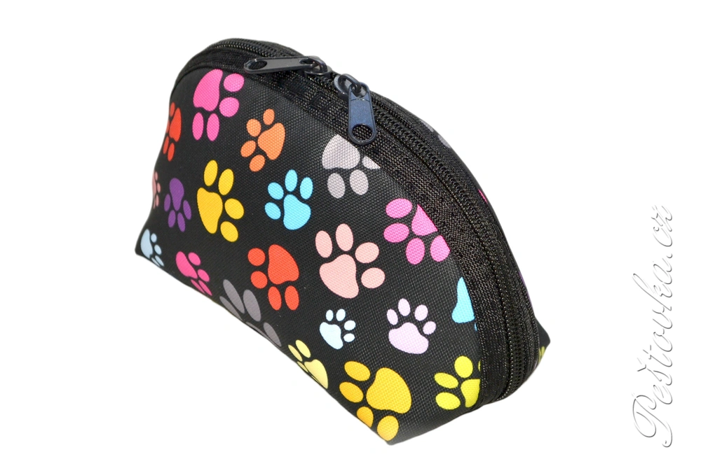 Peštovka kosmetická taštička RONDA *barevné tlapky*