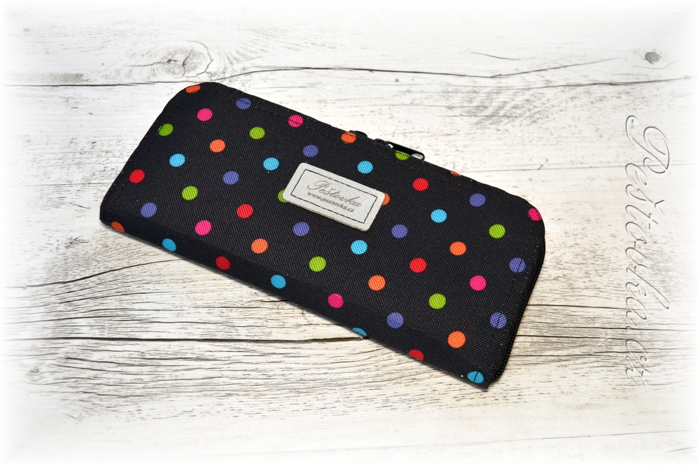 Peštovka Zipová peněženka *barevné puntíky*