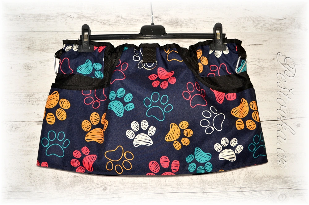 Peštovka Výcviková sukně *tmavomodrá s tlapkami*