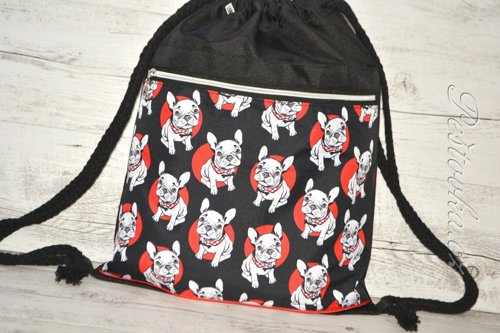Peštovka Vak na záda *francouzský buldoček*