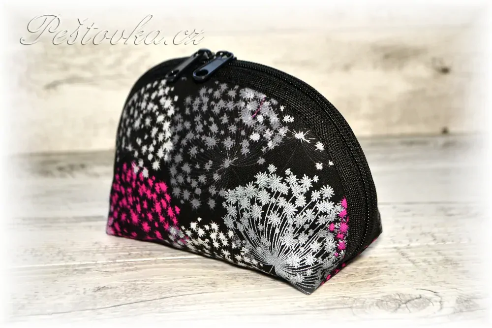 Peštovka kosmetická taštička RONDA *francouzský buldoček na černé*