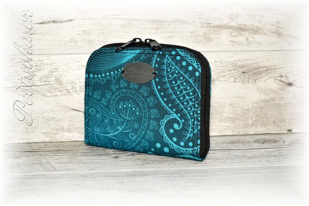 Peštovka Malá zipová peněženka *abstrakce tyrkysová*