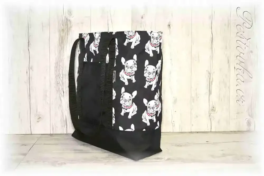Peštovka Nákupní taška *buldočci na černé*