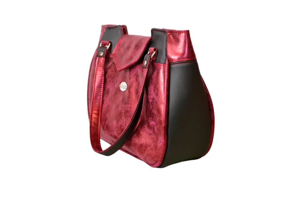 Peštovka kabelka Molly *bordo metalická*