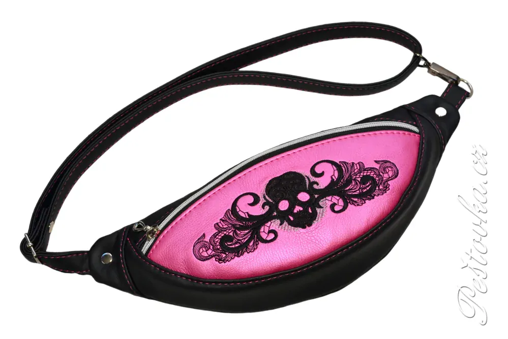 Peštovka ledvinka RENA SAKO *černo-růžová s lebkou*