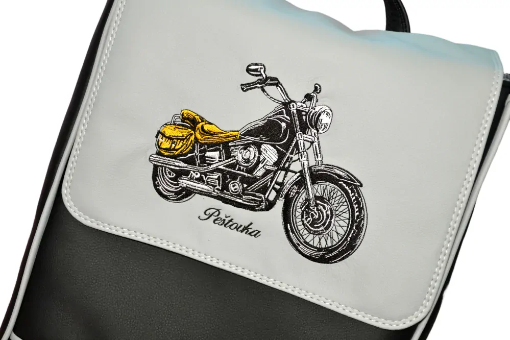 Peštovka - kabelko-batoh ALEX *černošedý s motorkou*