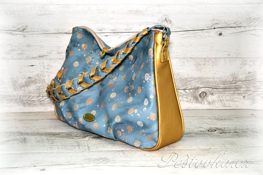 Peštovka kabelka Paulette *modro-zlatá*
