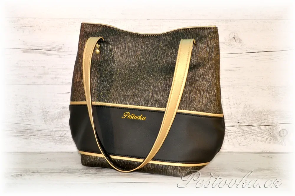 Peštovka - kabelka Gaudalupe *černo-zlatá