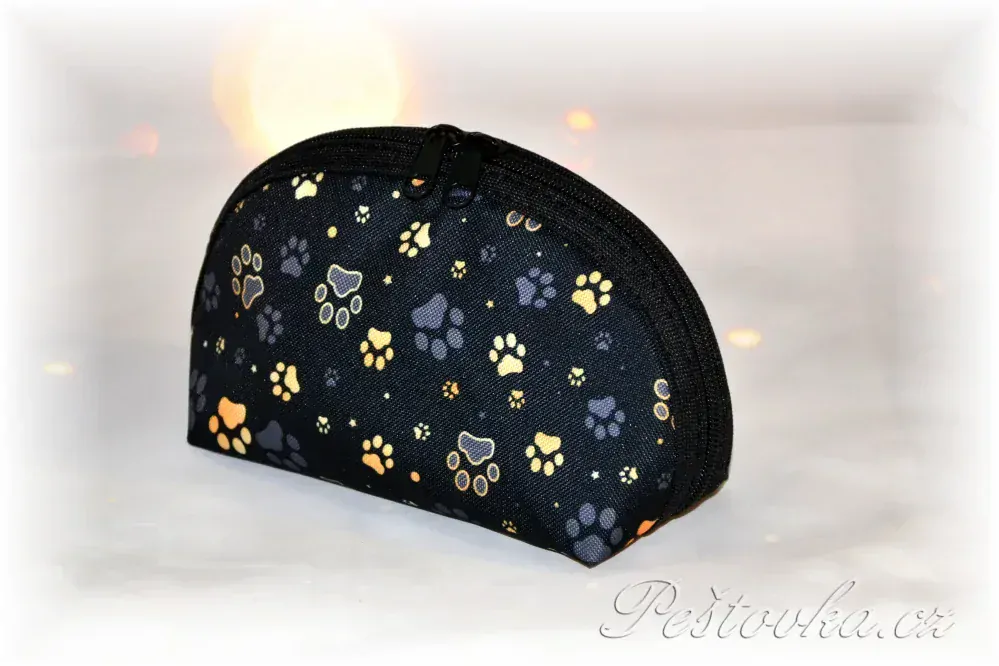 Peštovka kosmetická taštička RONDA *zlatošedé tlapky*